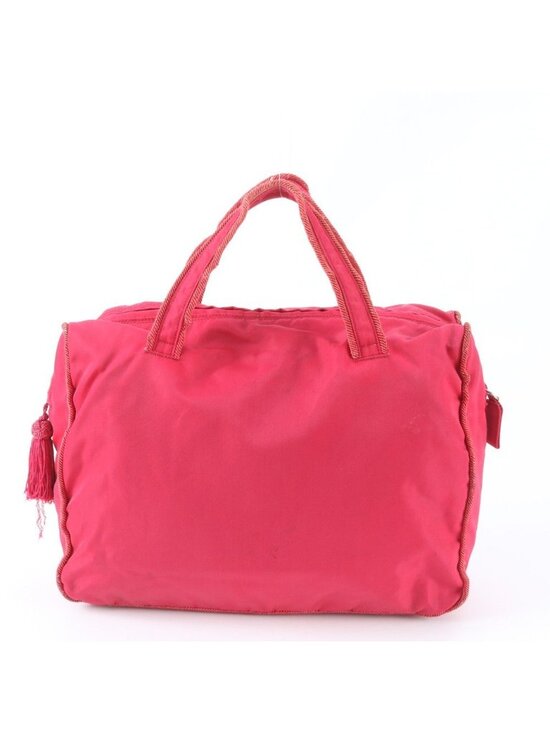 Prada Tessuto Nylon Beads Bijoux Logo Handbag Tote